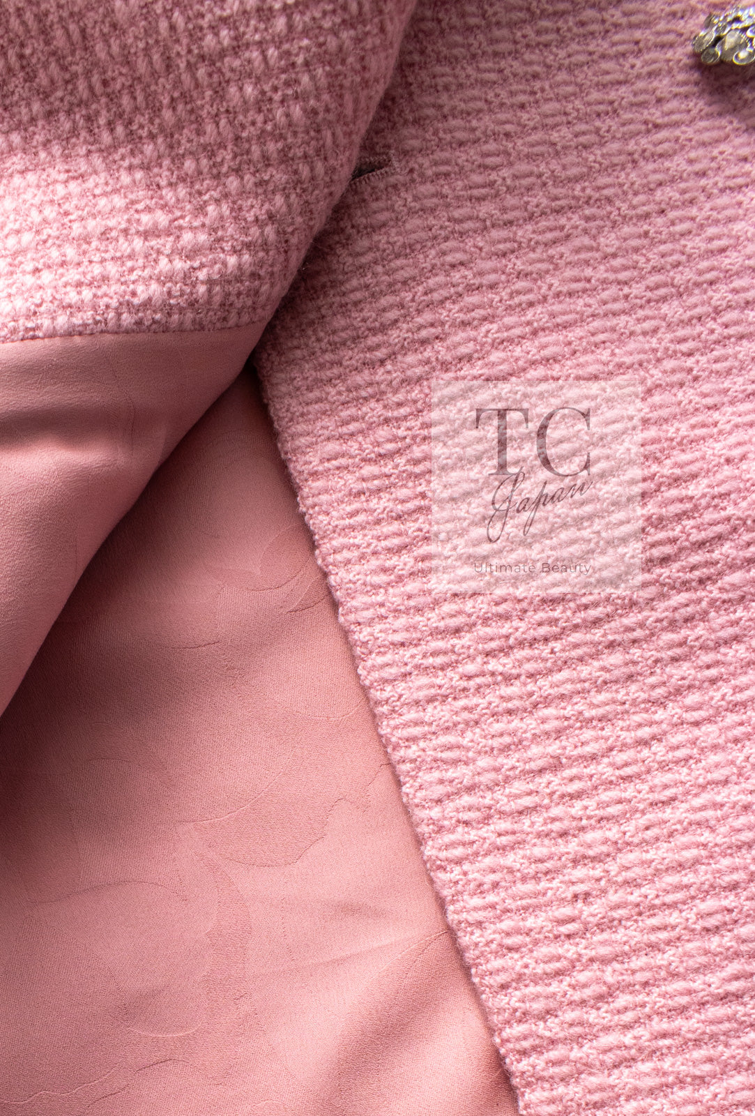 CHANEL 22A Pink Wool 100% Double Tweed Jacket 38 40 44 46 シャネル ピンク ウール 100% ダブル ツイード ジャケット 即発