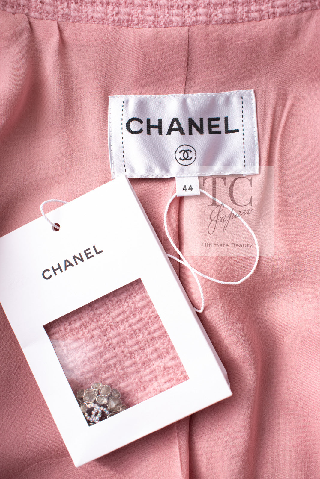 CHANEL 22A Pink Wool 100% Double Tweed Jacket 38 40 44 46 シャネル ピンク ウール 100% ダブル ツイード ジャケット 即発