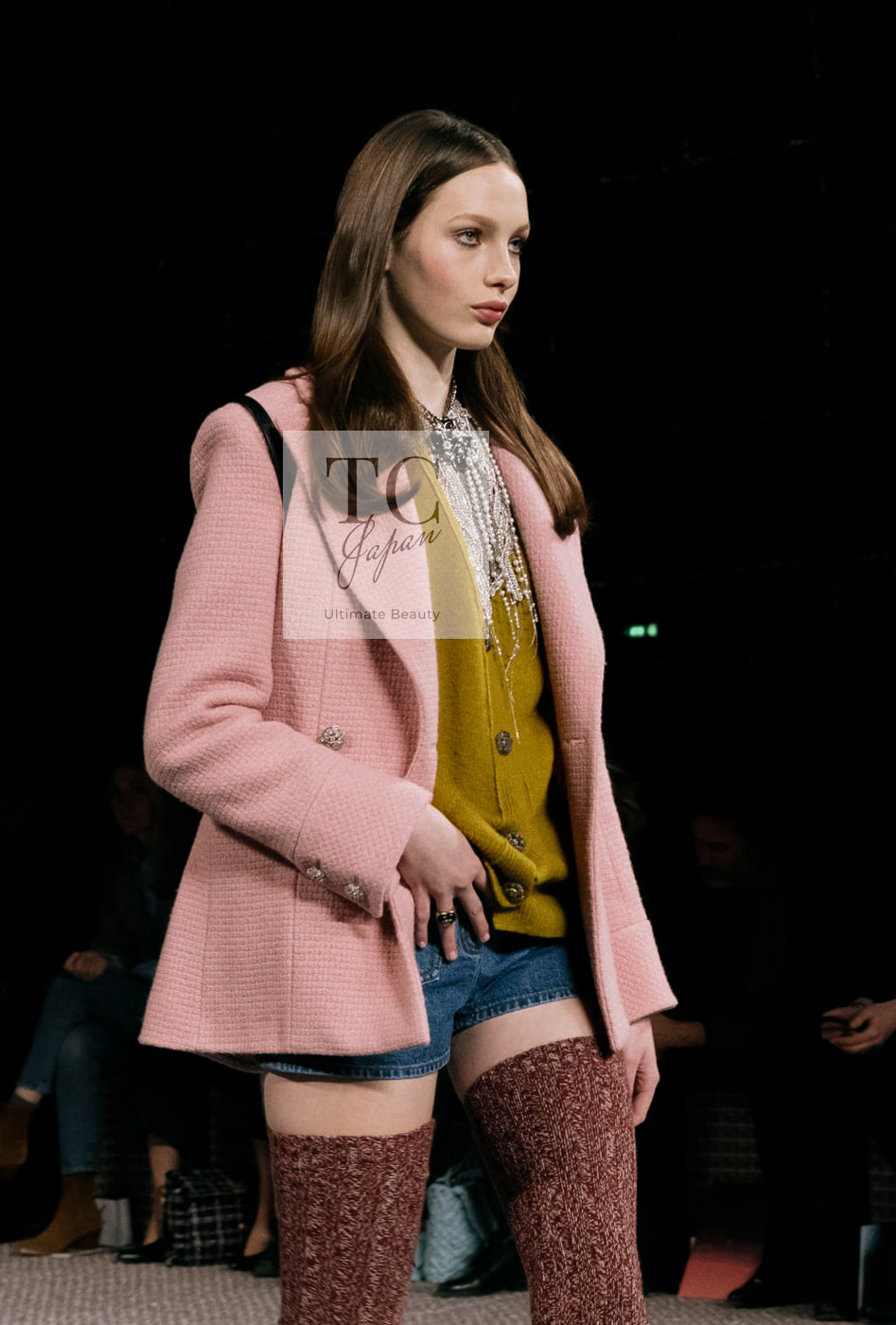 CHANEL 22A Pink Wool 100% Double Tweed Jacket 38 40 44 46 シャネル ピンク ウール 100% ダブル ツイード ジャケット 即発