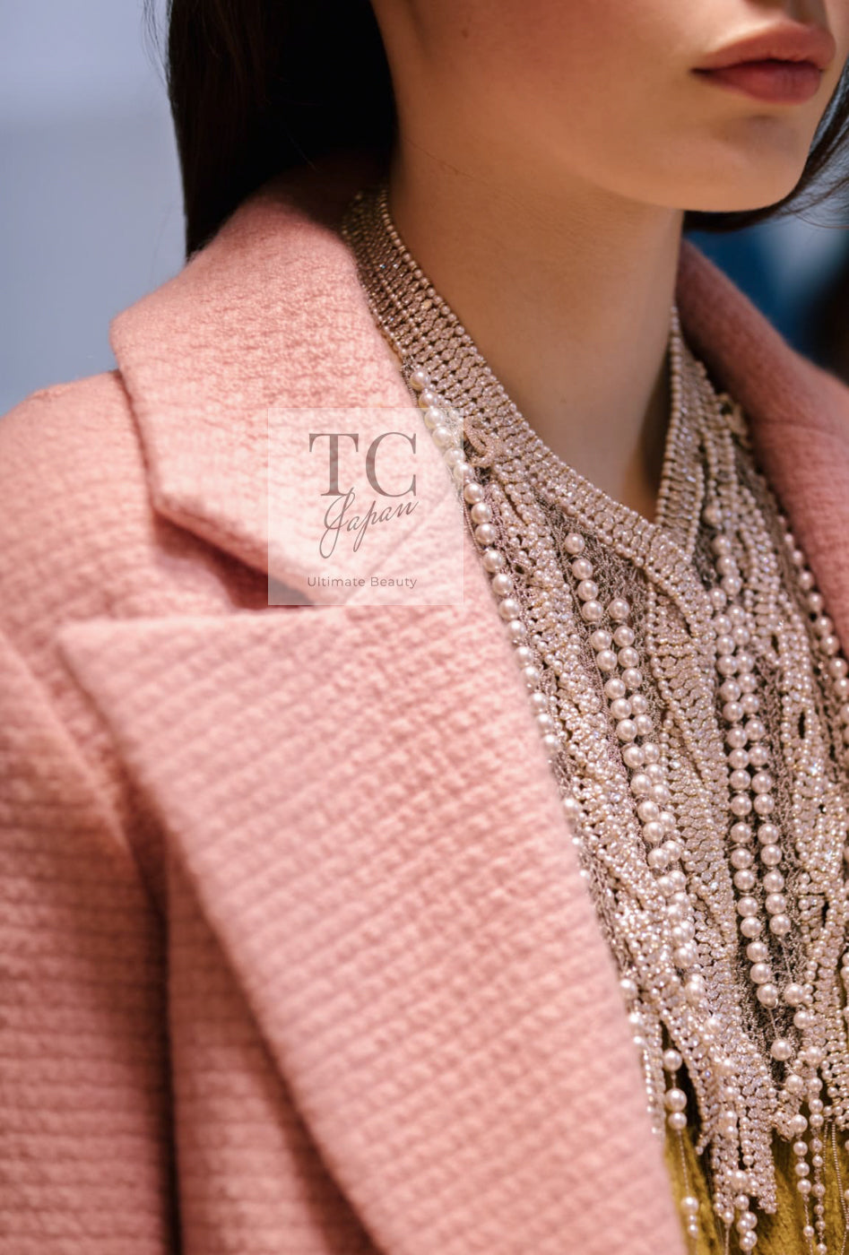 CHANEL 22A Pink Wool 100% Double Tweed Jacket 38 40 44 46 シャネル ピンク ウール 100% ダブル ツイード ジャケット 即発