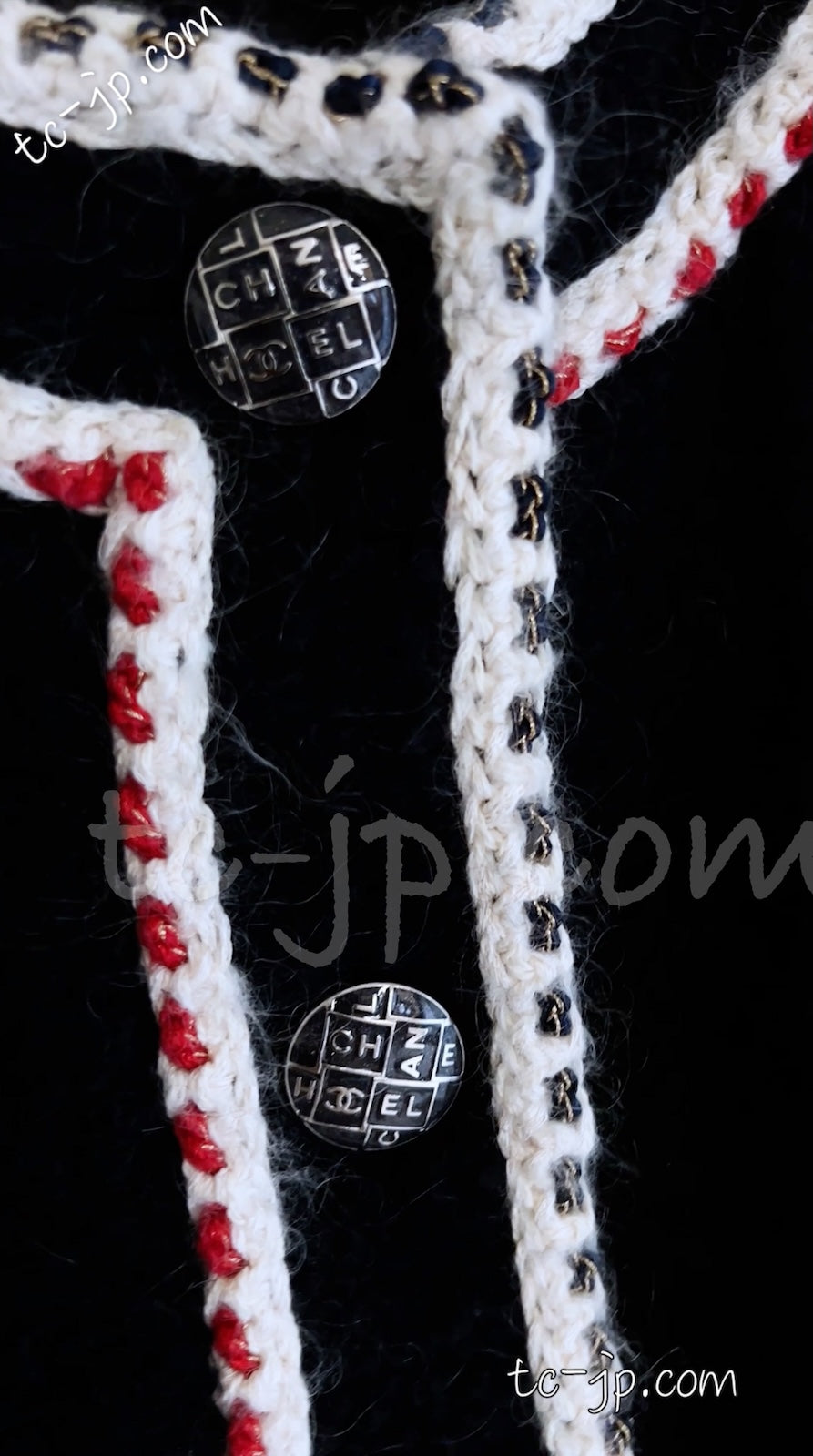 CHANEL 18PA Dark Navy Red Ivory Tricolor Braid Trim Wool Tweed Jacket Coat 38 シャネル ダーク ネイビー レッド アイボリー トリコロール ブレード トリム ウール ジャケット コート 即発