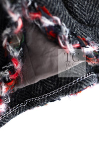 CHANEL 13PF Gray Black Trim Wool Tweed Jacket 38 40 シャネル グレー ブラック トリミング ウール ツイード ジャケット 即発