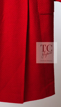 CHANEL 88A Vintage Red Princess Diana Double Tweed Jacket Coat Limited 38 40 シャネル ダイアナ王妃 レッド コレクティブル 限定品 ダブル ツイード ジャケット コート 即発