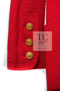 CHANEL 88A Vintage Red Princess Diana Double Tweed Jacket Coat Limited 38 40 シャネル ダイアナ王妃 レッド コレクティブル 限定品 ダブル ツイード ジャケット コート 即発