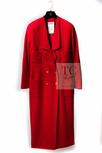 CHANEL 88A Vintage Red Princess Diana Double Tweed Jacket Coat Limited 38 40 シャネル ダイアナ王妃 レッド コレクティブル 限定品 ダブル ツイード ジャケット コート 即発