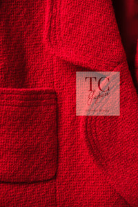 CHANEL 88A Vintage Red Princess Diana Double Tweed Jacket Coat Limited 38 40 シャネル ダイアナ王妃 レッド コレクティブル 限定品 ダブル ツイード ジャケット コート 即発