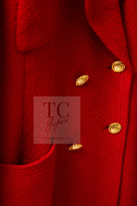 CHANEL 88A Vintage Red Princess Diana Double Tweed Jacket Coat Limited 38 40 シャネル ダイアナ王妃 レッド コレクティブル 限定品 ダブル ツイード ジャケット コート 即発