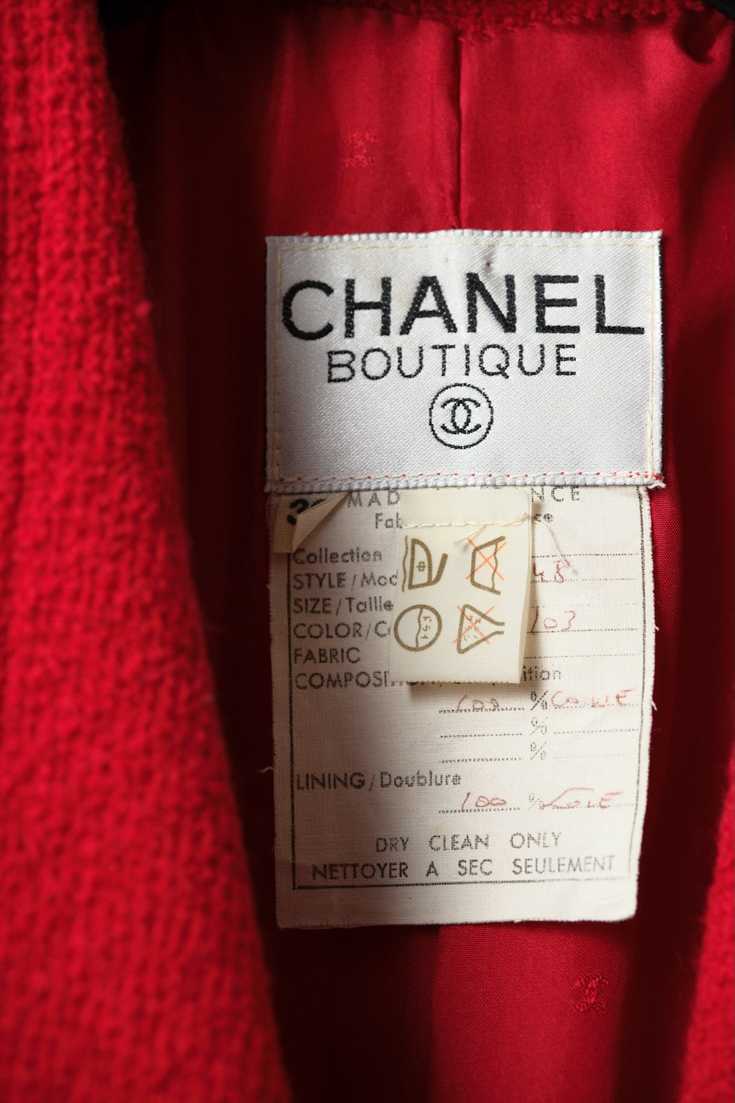 CHANEL 88A Vintage Red Princess Diana Double Tweed Jacket Coat Limited 38 40 シャネル ダイアナ王妃 レッド コレクティブル 限定品 ダブル ツイード ジャケット コート 即発