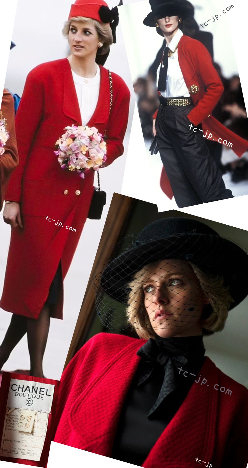 CHANEL 88A Vintage Red Princess Diana Double Tweed Jacket Coat Limited 38 40 シャネル ダイアナ王妃 レッド コレクティブル 限定品 ダブル ツイード ジャケット コート 即発