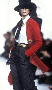 CHANEL 88A Vintage Red Princess Diana Double Tweed Jacket Coat Limited 38 40 シャネル ダイアナ王妃 レッド コレクティブル 限定品 ダブル ツイード ジャケット コート 即発