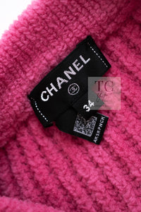 CHANEL 22PA Pink Knit CC Logo Buttons Chain Trim Cardigan Jacket 34 36 38 シャネル ピンク ニット ココ ボタン チェーントリム カーディガン ジャケット 即発