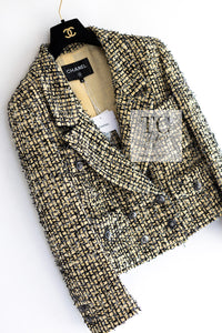 CHANEL 22PS Yellow Black Lion Button Double Jacket 38 40 シャネル イエロー ブラック ライオン ボタン ダブル ジャケット 即発