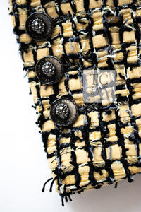 CHANEL 22PS Yellow Black Lion Button Double Jacket 38 40 シャネル イエロー ブラック ライオン ボタン ダブル ジャケット 即発