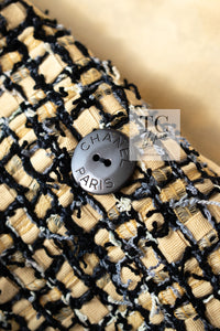 CHANEL 22PS Yellow Black Lion Button Double Jacket 38 40 シャネル イエロー ブラック ライオン ボタン ダブル ジャケット 即発