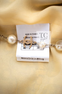 CHANEL 22PS Yellow Black Lion Button Double Jacket 38 40 シャネル イエロー ブラック ライオン ボタン ダブル ジャケット 即発