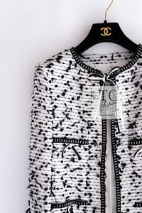CHANEL 95C Vintage White Black Ribbon Tweed Jacket 34 シャネル ヴィンテージ ホワイト ブラック リボン ツイード ジャケット 即発