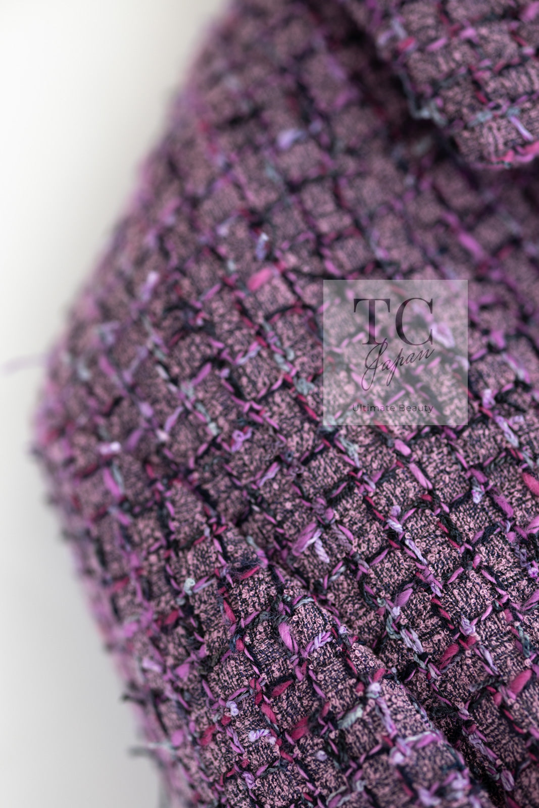 CHANEL 22PS Purple Lion Button Wool Cotton Tweed Jacket 38 シャネル パープル ライオン ボタン ウール コットン ツイード ジャケット 即発