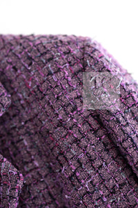 CHANEL 22PS Purple Lion Button Wool Cotton Tweed Jacket 38 シャネル パープル ライオン ボタン ウール コットン ツイード ジャケット 即発