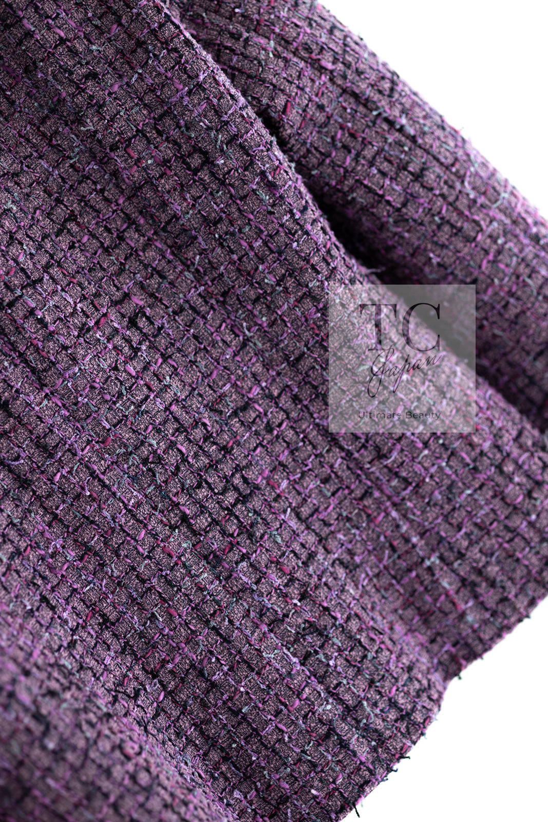 CHANEL 22PS Purple Lion Button Wool Cotton Tweed Jacket 38 シャネル パープル ライオン ボタン ウール コットン ツイード ジャケット 即発