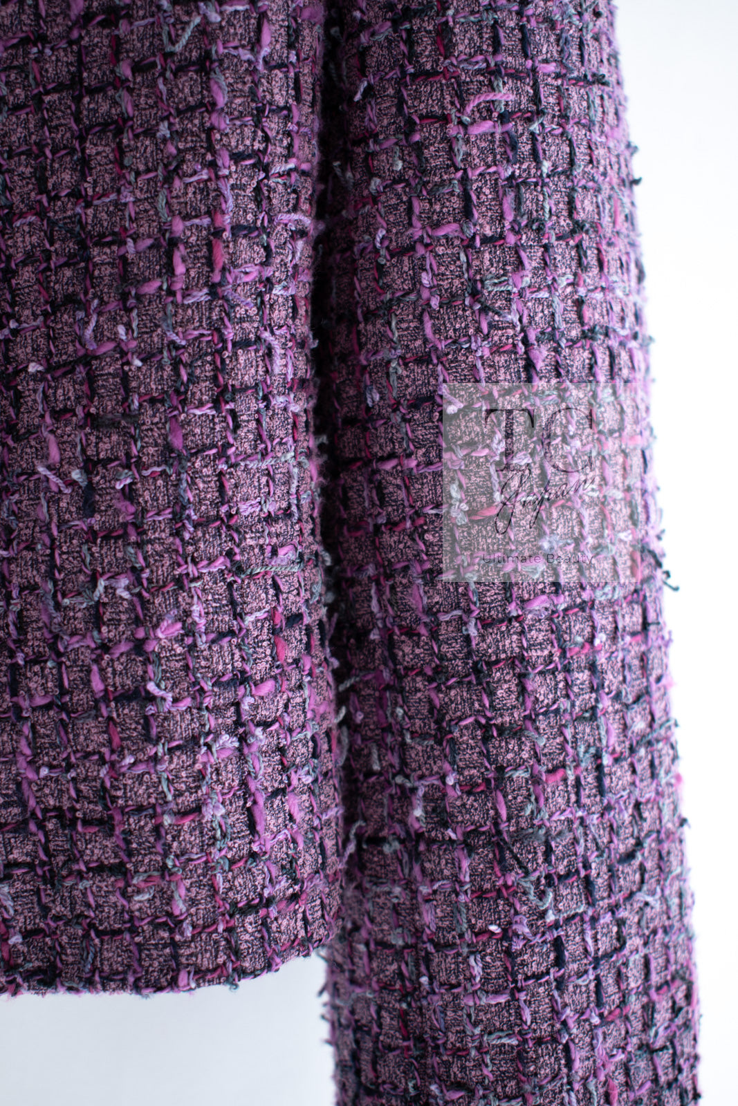 CHANEL 22PS Purple Lion Button Wool Cotton Tweed Jacket 38 シャネル パープル ライオン ボタン ウール コットン ツイード ジャケット 即発