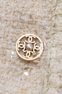 CHANEL 01A Ivory Beige Sequin Wool Tweed Jacket 38 シャネル アイボリー ベージュ スパンコール ウール ツイード ジャケット 即発