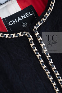 CHANEL 19B Black Llama Wool Chain Trim Jacket 34 36 38 40 シャネル ブラック ラマ ウール チェーン トリミング ジャケット 即発