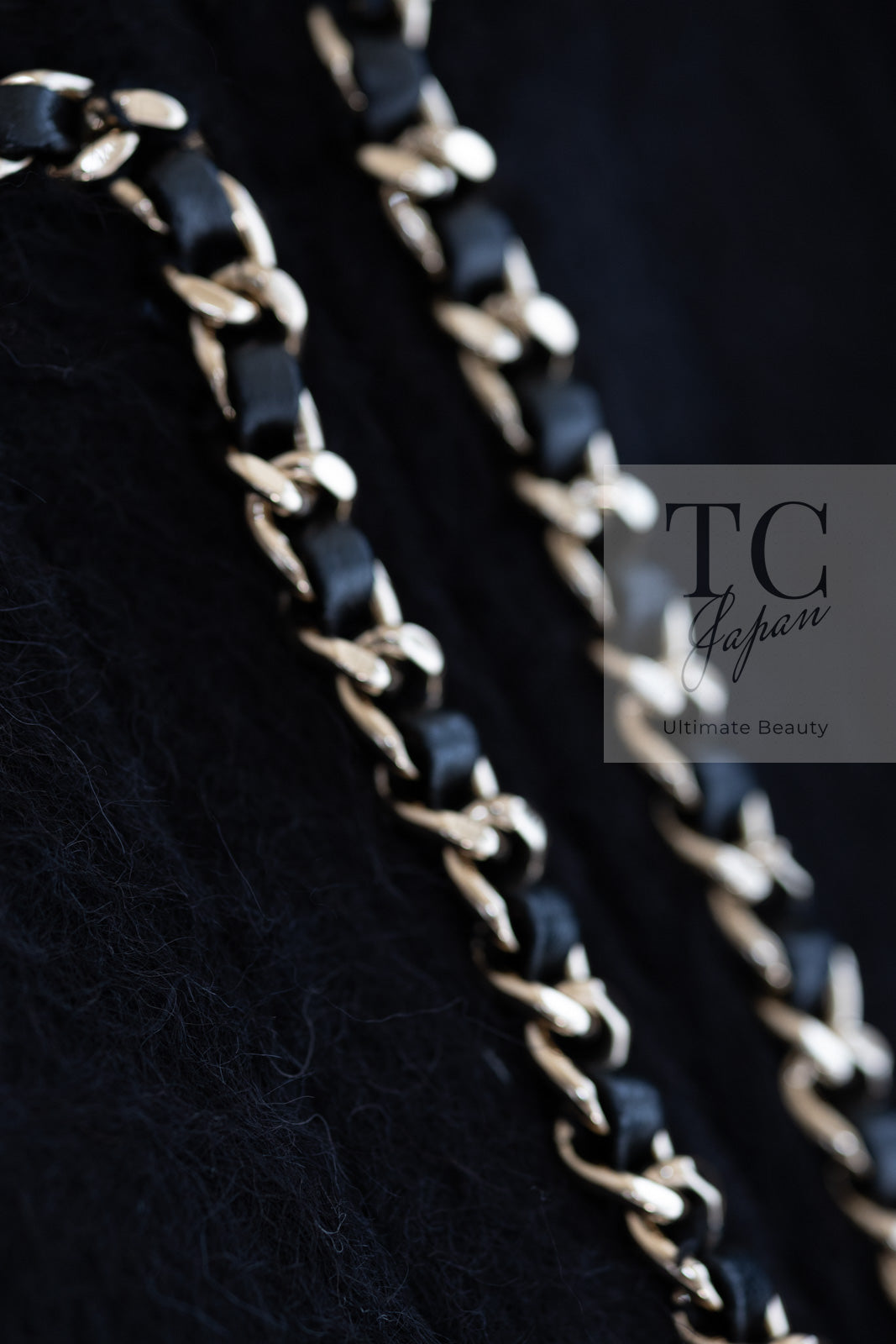 CHANEL 19B Black Llama Wool Chain Trim Jacket 34 36 38 40 シャネル ブラック ラマ ウール チェーン トリミング ジャケット 即発