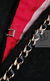 CHANEL 19B Black Llama Wool Chain Trim Jacket 34 36 38 40 シャネル ブラック ラマ ウール チェーン トリミング ジャケット 即発