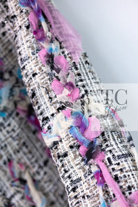CHANEL 07C White Gray Graffiti CC Logo Tweed Jacket 38 40 42 シャネル ホワイト グレー グラフィティ ロゴ ツイード ジャケット 即発