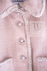 CHANEL 17A Pale Baby Pink Mohair Wool Coat Jacket 44 シャネル 軽くてふわふわ 淡い ベビーピンク モヘア ウール コート ジャケット 即発