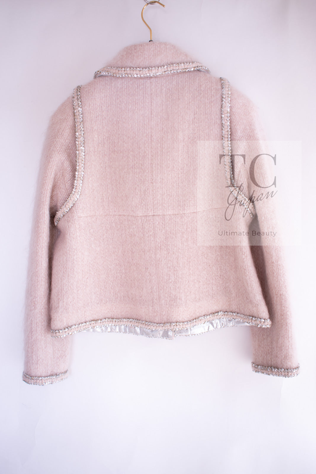 CHANEL 17A Pale Baby Pink Mohair Wool Coat Jacket 44 シャネル 軽くてふわふわ 淡い ベビーピンク モヘア ウール コート ジャケット 即発