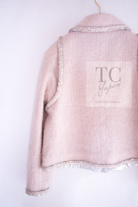 CHANEL 17A Pale Baby Pink Mohair Wool Coat Jacket 44 シャネル 軽くてふわふわ 淡い ベビーピンク モヘア ウール コート ジャケット 即発