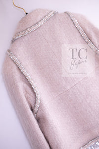 CHANEL 17A Pale Baby Pink Mohair Wool Coat Jacket 44 シャネル 軽くてふわふわ 淡い ベビーピンク モヘア ウール コート ジャケット 即発