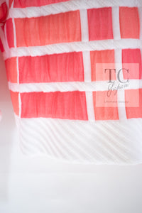 CHANEL 13C Light Pink White Quilted Pearl Button Sweater Tops 34 シャネル ライトピンク ホワイト キルティング パールボタン セーター トップス 即発