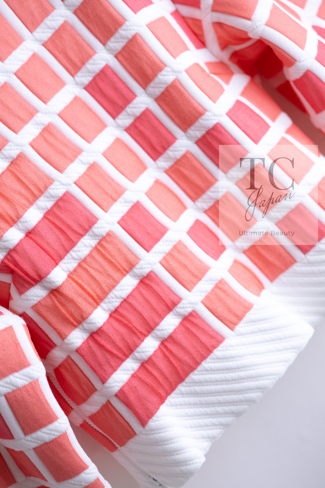 CHANEL 13C Light Pink White Quilted Pearl Button Sweater Tops 34 シャネル ライトピンク ホワイト キルティング パールボタン セーター トップス 即発