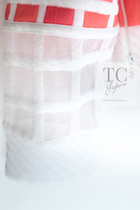 CHANEL 13C Light Pink White Quilted Pearl Button Sweater Tops 34 シャネル ライトピンク ホワイト キルティング パールボタン セーター トップス 即発
