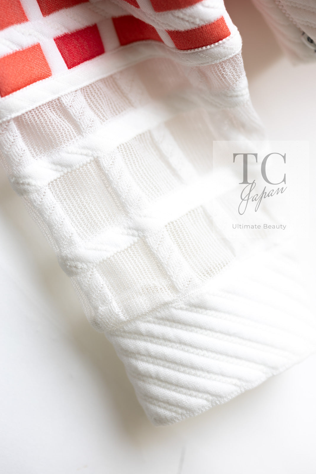 CHANEL 13C Light Pink White Quilted Pearl Button Sweater Tops 34 シャネル ライトピンク ホワイト キルティング パールボタン セーター トップス 即発