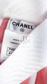 CHANEL 13C Light Pink White Quilted Pearl Button Sweater Tops 34 シャネル ライトピンク ホワイト キルティング パールボタン セーター トップス 即発