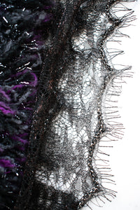 CHANEL 03A Purple Black Metallic Wool Tweed Jacket Skirt Suit 38 シャネル パープル ブラック ウール ツイード ジャケット スカート スーツ 即発