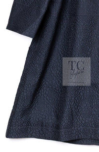 CHANEL 13S Navy Silk Nylon Camellia Stand Collar Jacket Coat 38 40 シャネル ネイビー シルク ナイロン カメリア スタンド襟  ジャケット コート 即発