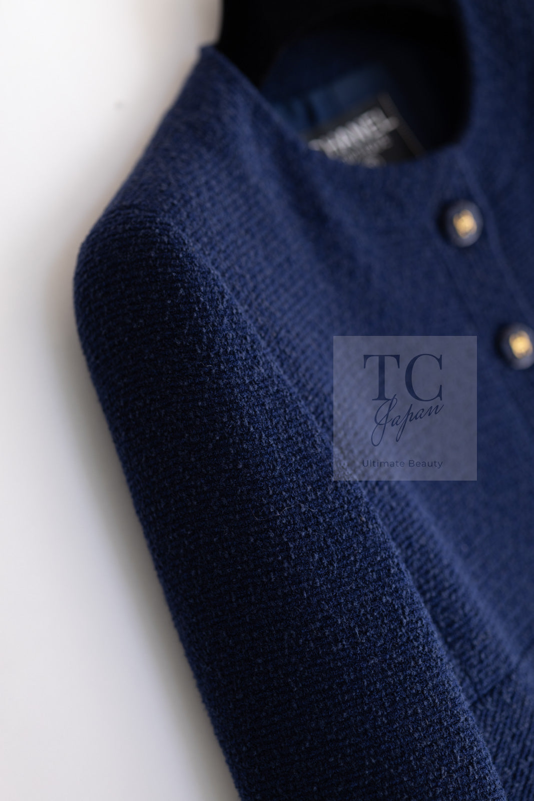 CHANEL 95S Vintage Navy Wool Cotton Jacket 36 38 シャネル ヴィンテージ ネイビー ウール コットン ジャケット 即発