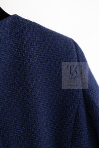 CHANEL 95S Vintage Navy Wool Cotton Jacket 36 38 シャネル ヴィンテージ ネイビー ウール コットン ジャケット 即発