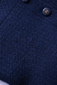 CHANEL 95S Vintage Navy Wool Cotton Jacket 36 38 シャネル ヴィンテージ ネイビー ウール コットン ジャケット 即発