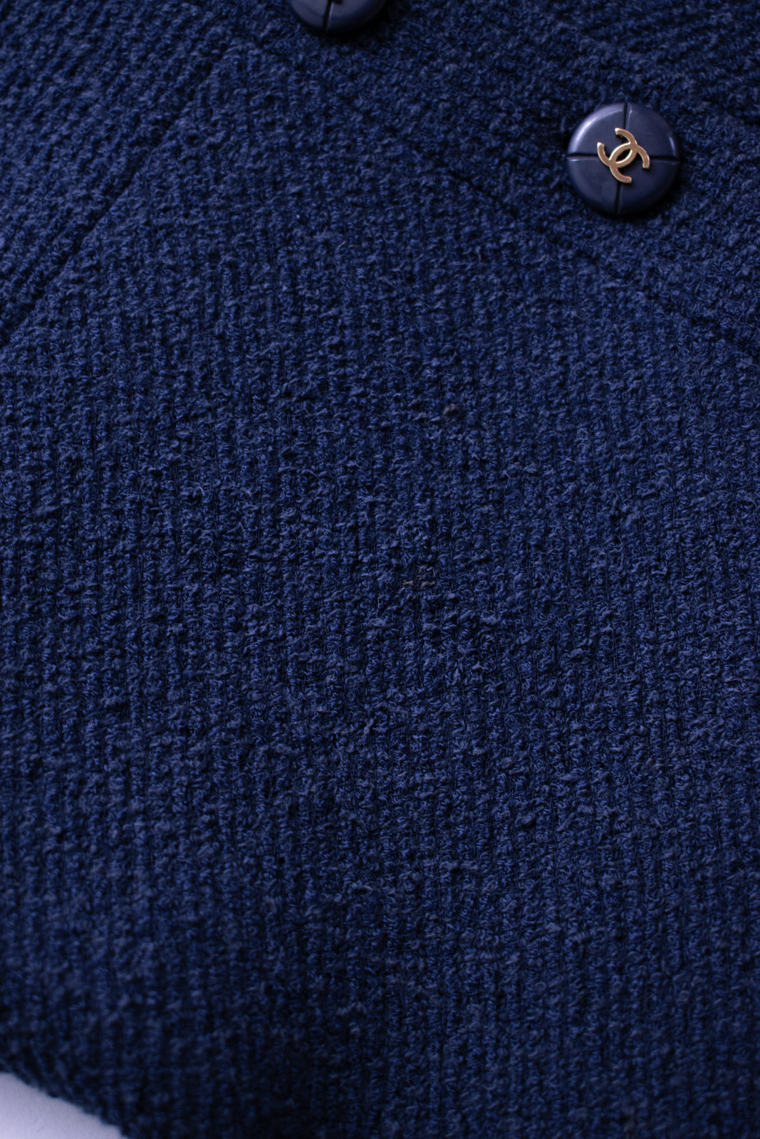 CHANEL 95S Vintage Navy Wool Cotton Jacket 36 38 シャネル ヴィンテージ ネイビー ウール コットン ジャケット 即発