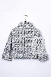 CHANEL 18PA Ivory Khaki Cashmere Wool Silk Jacket 36 シャネル アイボリー カーキ カシミヤ ウール シルク ジャケット 即発