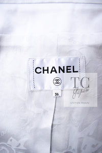 CHANEL 18PA Ivory Khaki Cashmere Wool Silk Jacket 36 シャネル アイボリー カーキ カシミヤ ウール シルク ジャケット 即発