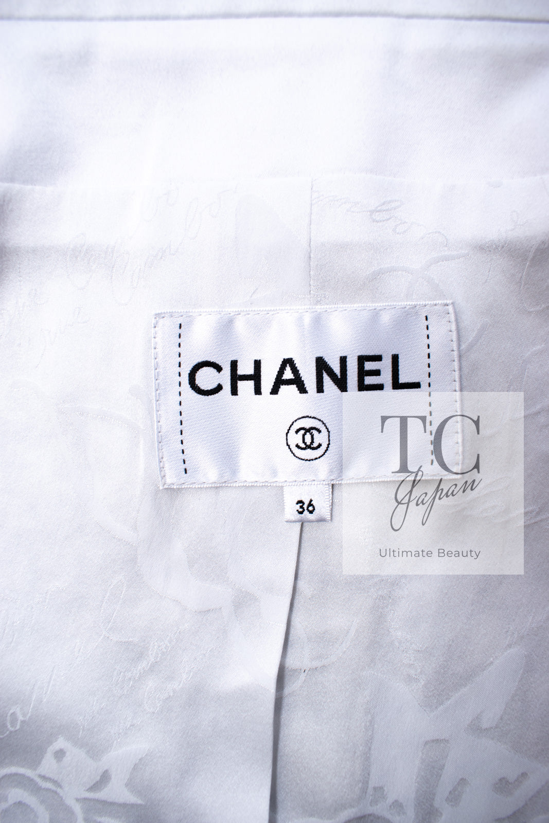 CHANEL 18PA Ivory Khaki Cashmere Wool Silk Jacket 36 シャネル アイボリー カーキ カシミヤ ウール シルク ジャケット 即発