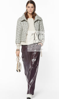 CHANEL 18PA Ivory Khaki Cashmere Wool Silk Jacket 36 シャネル アイボリー カーキ カシミヤ ウール シルク ジャケット 即発