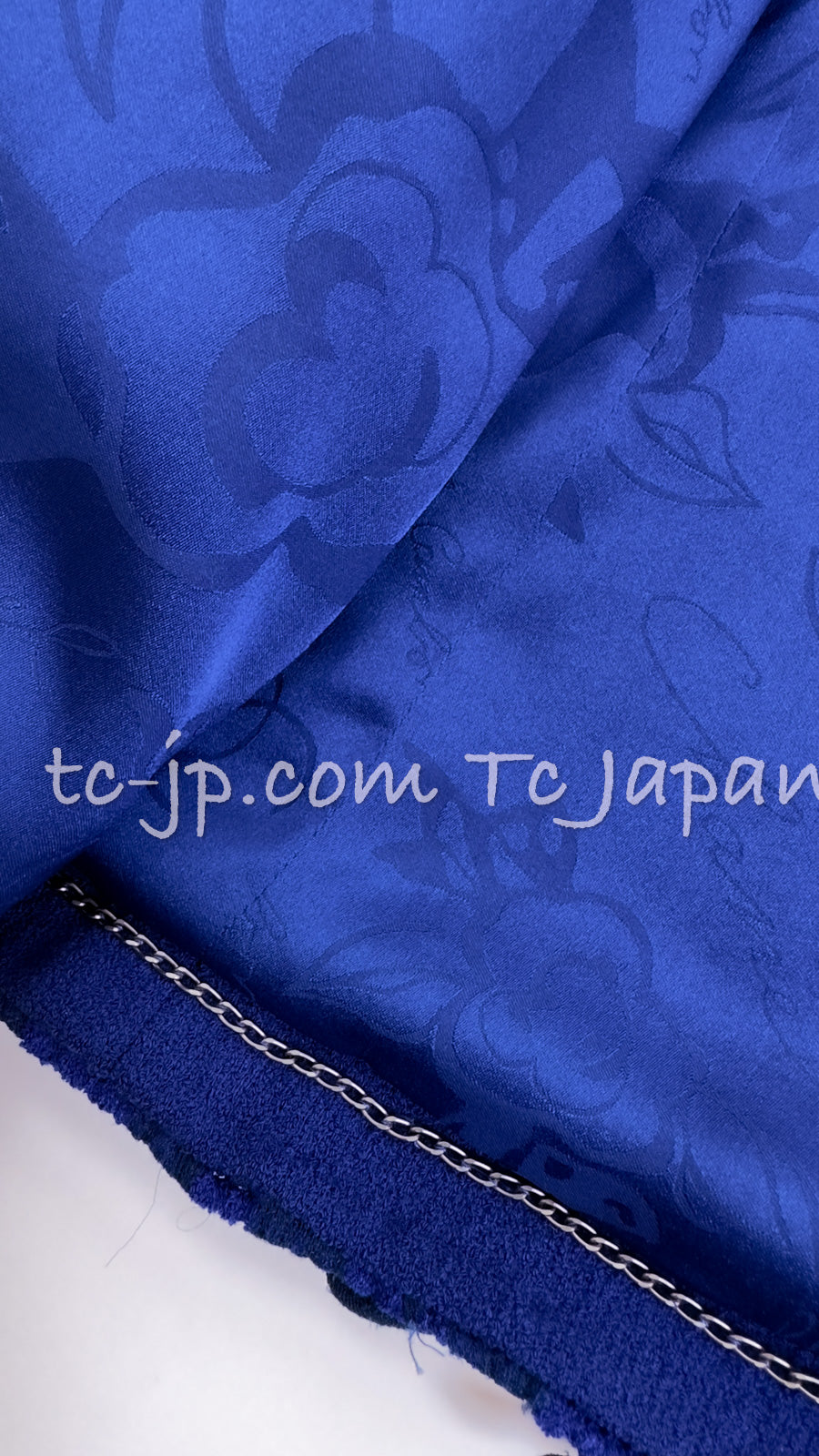 CHANEL 07PF Royal Blue Trimming CC Flower Buttons Wool Jacket 42 シャネル ロイヤル ブルー トリミング フラワー ココ ボタン ウール ジャケット 即発