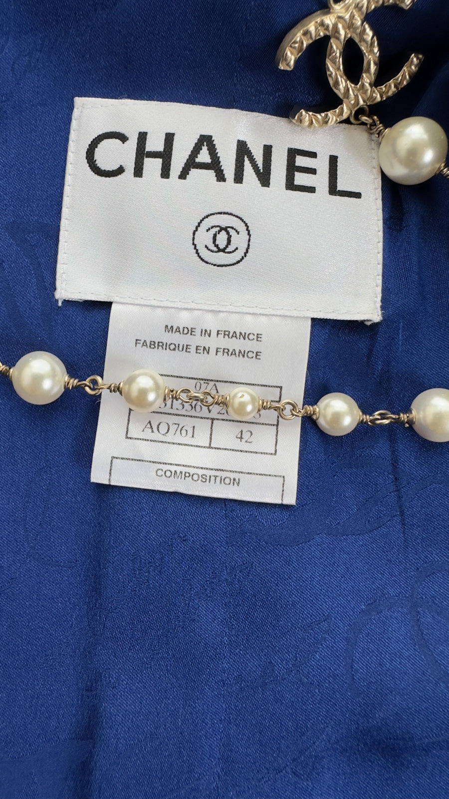 CHANEL 07PF Royal Blue Trimming CC Flower Buttons Wool Jacket 42 シャネル ロイヤル ブルー トリミング フラワー ココ ボタン ウール ジャケット 即発